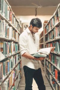 student reading for academic tutoring