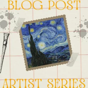Blog post! Artist series: Vincent van Gogh. Image shows van Gogh's famous painting, Starry night.
