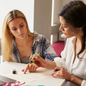 Image of a standardized test prep tutoring session.